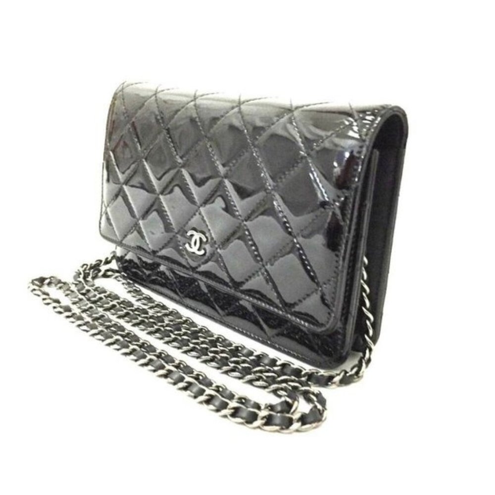 CHANEL Quilted Patent Wallet On Chain WOC BrandNew - Picture 4 of 16